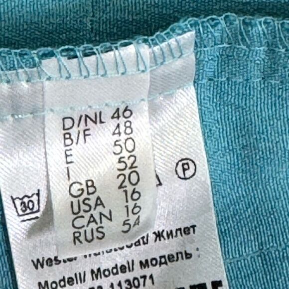 RA E QUILTED GILET PEACOCK BLUE - Picture 6 of 8